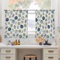 thumbnail image 6 of Navy Blue Pumpinks Sheer Curtains for Living Room Bedroom, Rustic Green Pumpink Maple Leaf Linen Texture Light Filtering Sheer Curtain Rod Pocket Voile Window Treaments Drapes, 52 x 45 Inches, 6 of 9