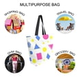 thumbnail image 7 of FORMRS Womens Canvas Tote Bag with Zipper Inner Pocket Shoulder Handbag, Yellow Retro Round, 7 of 7