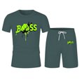 thumbnail image 1 of Liyamei Men's Summer Tracksuit Plus Size Short Sleeve O Neck Athletic Suit Casual Drawstring Waist Tracksuit Set, 1 of 3