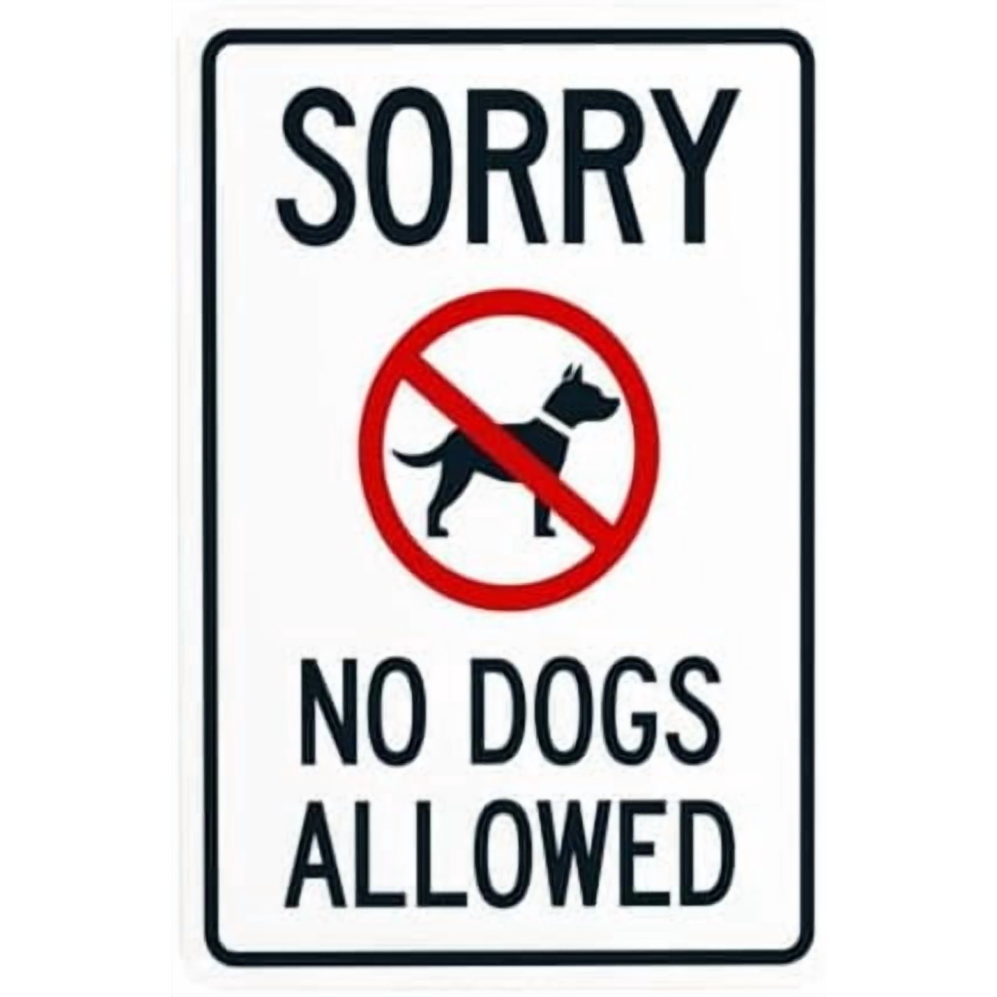 (2-Pack) Metal Tin Sign Sorry No Dogs Allowed Warning Sign Signs for Business Home Outdoor Indoor Road Yard Garage Street Wall Caution Custom Decor 8 x 12 Inch