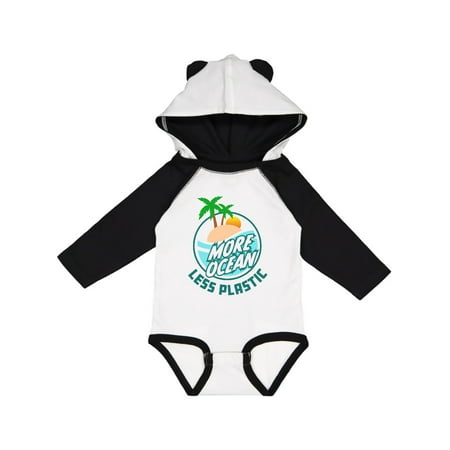 

Inktastic More Ocean Less Plastic Gift Baby Boy or Baby Girl Long Sleeve Bodysuit