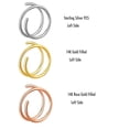 thumbnail image 2 of 4.5mm 22 GA Right Side 14K Gold Filled Double Tragus Elbrow Rock Snug Daith Ring Hoop for Single Piercing Spiral Twist Hoop for Women, 2 of 9