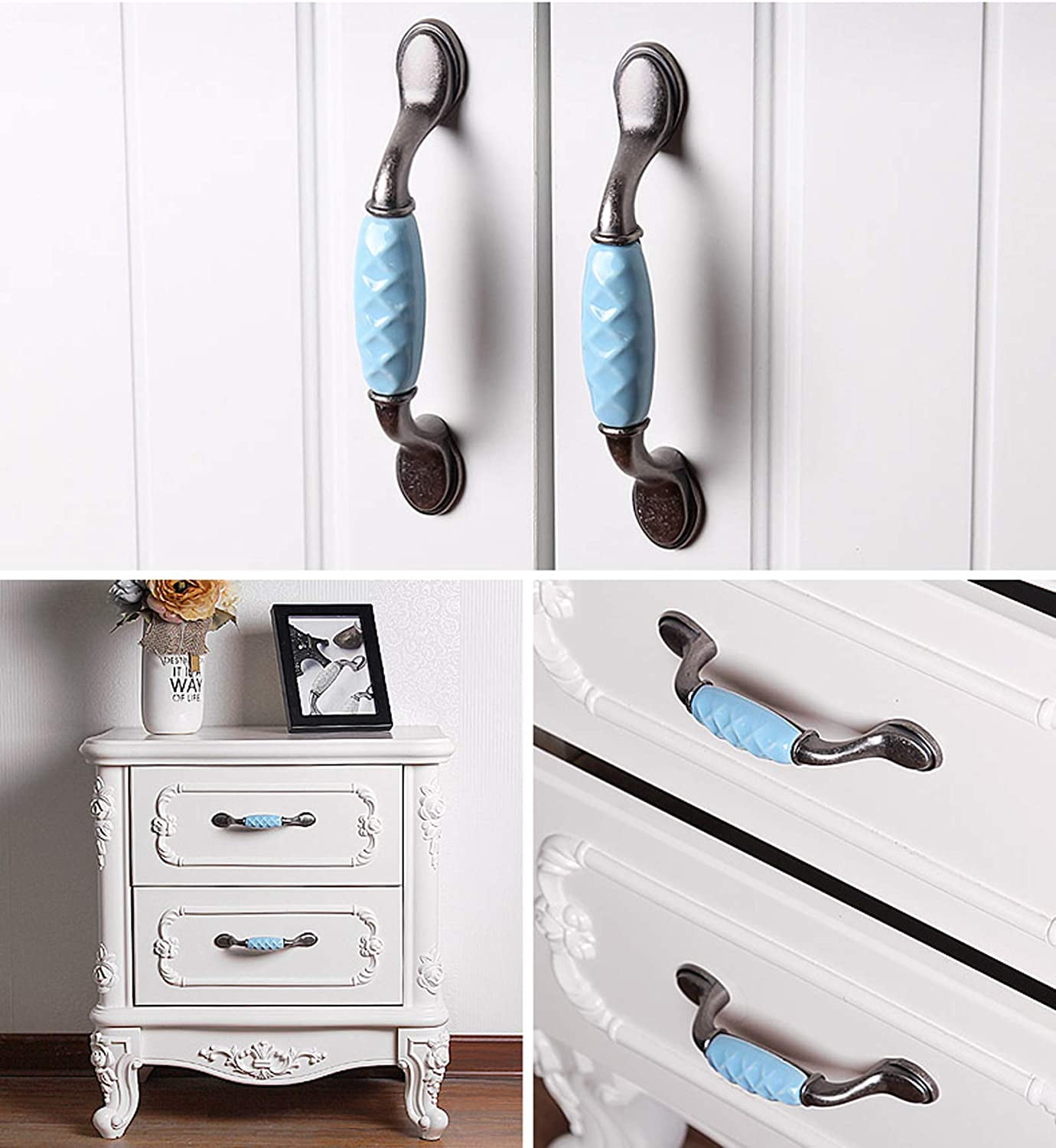 Gamvdout Ceramic Door Knobs Kitchen Cabinet Hardware Handles Zinc Alloy Antique Kitchen Drawer Pull Handles Cupboard Pull Handles
