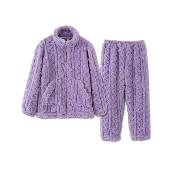 Pyjama Femme Hiver Chaud Ultra Doux Ensembles 2 Pièces Avec Poches - Satin Léger S-XXL, Carreaux Tendance