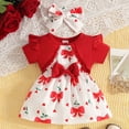 thumbnail image 3 of Mnyotv Baby Girl Dress Romper Summer Outfits Short Sleeve Ruffle Top Skirts with Headband 2Pcs Set Size 18-24Months, 3 of 7
