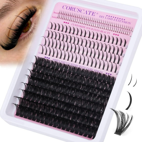 Kit de extensión de pestañas CORUSCATE 100D Lash Clusters 5-20 mm