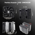 thumbnail image 4 of Thermalright Peerless Assassin 120 SE CPU Cooler, 6 Heat Pipes AGHP Technology, Dual 120mm PWM Fans, 1550RPM Speed, for AMD:AM4 AM5/Intel LGA 1700/1150/1151/1200/1851,PC Cooler, 4 of 7