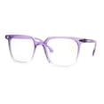 thumbnail image 3 of Thin Plastic Rectangular Horn Rim Blue Light Filtering Computer Eyeglasses Purple Clear, 3 of 4