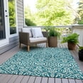 thumbnail image 6 of Addison Rugs Chantille Indoor/Outdoor Traditional Damask Teal Washable Rectangle Rug, 2'6" x 3'10", 6 of 6