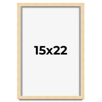 15x22 Frame Beige Real Wood Picture Frame Width 0.75 inches | Interior Frame Depth 0.5 inches |