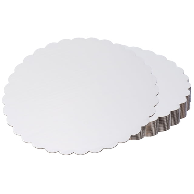 15pcs Base de pastel redonda, base de pastel circular de 7 pulgadas, plato de cartón blanco