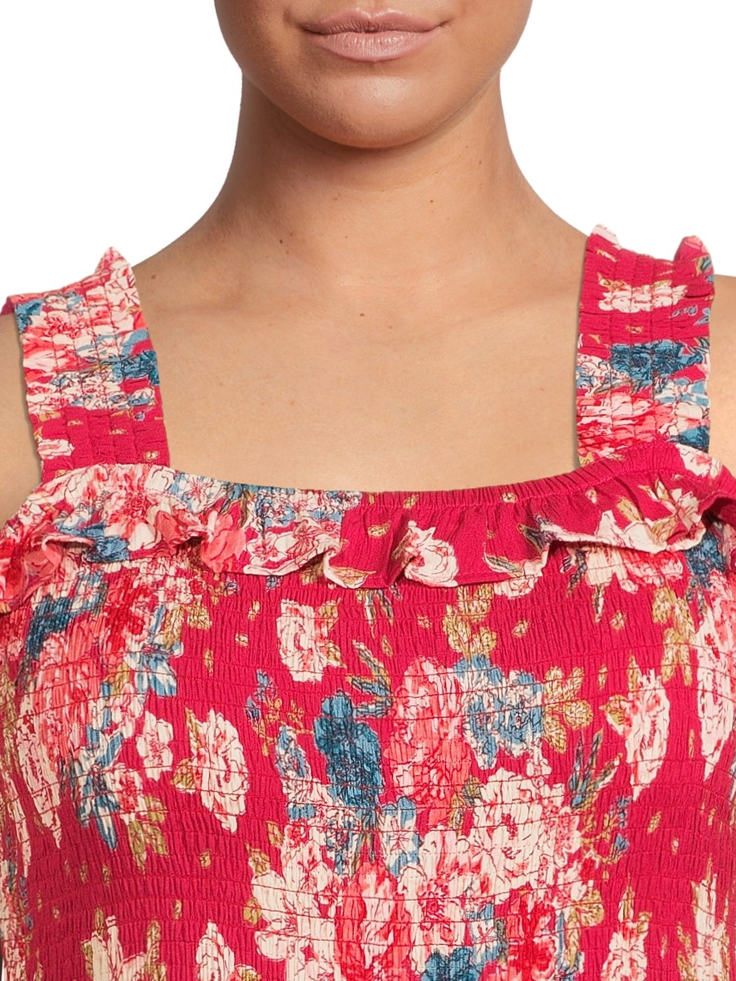 Romantic Gypsy Women's Plus Size Smocked Tiered Midi Dress