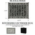 thumbnail image 2 of Outdoor Rug with Led Strip Lights RV Camping Mat and Patio Rug for Deck Balcony Porch Backyard Beach Picnic Outdoor Carpet Striped Pattern Modern Slip Plastic Straw x & Bei, 2 of 6