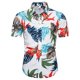 thumbnail image 2 of Camisas De Franela Para Hombre Hombres Primavera y Verano Top Estampado colorido Solapa Top Camisa Vacaciones al libre Camisa de manga corta (White, XXL), 2 of 6