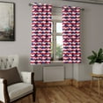 thumbnail image 2 of Ambesonne Whale Grommet Curtain, Nautical Pattern, 50" x 63", Dark Coral Navy Blue, 2 of 6