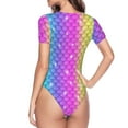 thumbnail image 4 of Easygdp Rainbow Scales2 Women'S Waist-Cinching Short-Sleeved Onesie, Olastic Onesiet,Snaps At Bottom,Easy To Put On And Take Off - X-Large, 4 of 9