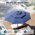 thumbnail image 4 of Yiwa 10ft Solar Patio Umbrella Offers a 3-Tier Design With Built-In Led Lights, Easy Crank And Push Button Tilt, Vented Top, And 8 Durable Ribs, Making It Ideal For Your Pool, 4 of 7