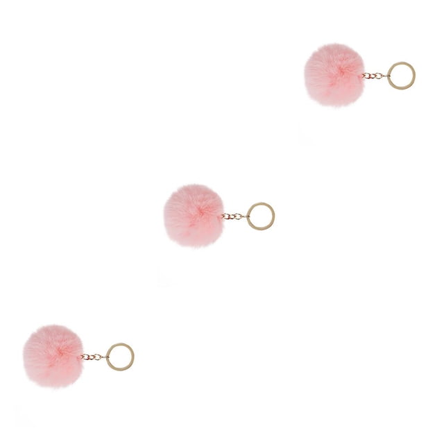 Moyic LLavero de bola peluda, llaveros exquisitos, multifuncional, práctico, multicolor, llaveros para mujer, rosa, 10cm Rosa 10cm 3Conjunto
