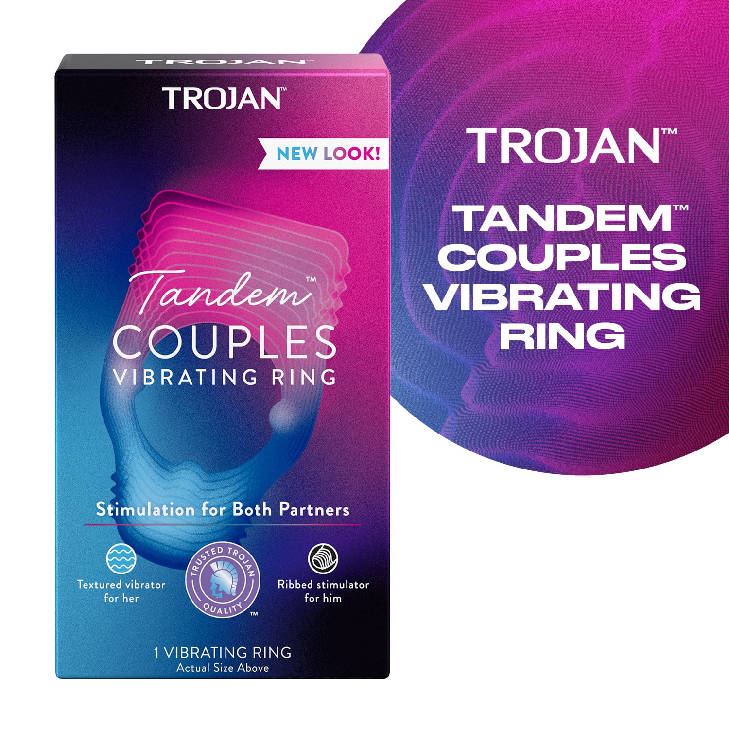 Handig Aannemer niet verwant TROJAN Vibrations Tandem Couples Vibrating Ring, Personal Massager, 1 Count  - Walmart.com
