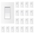 thumbnail image 1 of Thunderway Interruptor de luz blanco mate con placa de pared sin tornillos Decorador de 3 vías Interruptores de pared basculantes de paleta 15A 120V/277V 3 cables con conexión a tierra automática Grad, 1 of 9