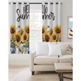 thumbnail image 2 of Sunflower Kitchen Curtains Blue Bottle Floral Country Bee Watercolor Cafe Short Curtains for Bathroom Blackout Window Curtain Grommet Small Window Treatment Drapes for Bedroom Living Room 42"x45"x2, 2 of 9