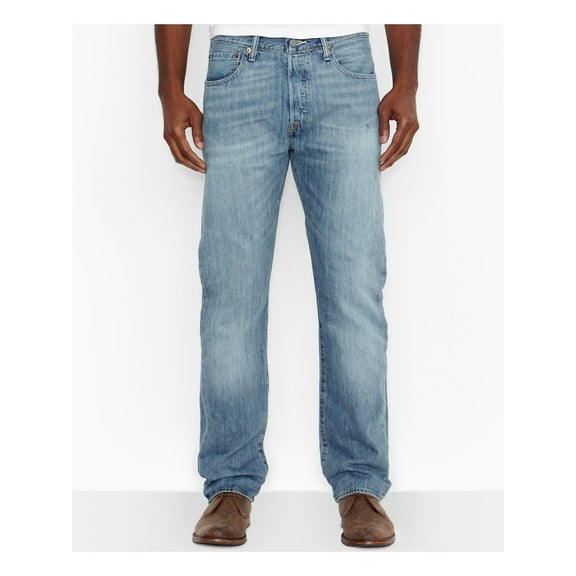 Levi's Mens 505 Light Wash Regular Fit Straight Leg Jeans