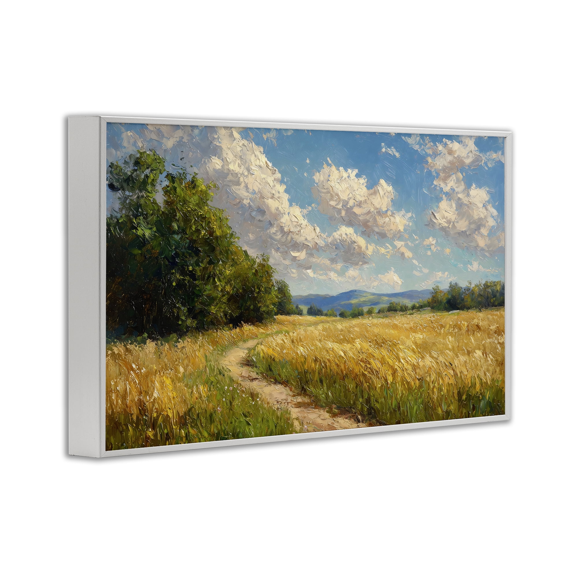 Stupell Industries Winding Path Through Wheat Field White Framed Giclee Art, design by Creative Studio