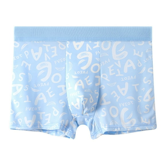 TSADFHJI Manmade Underwear Men Men's Underwear Summer Ice Silk Flat Corner Pants Breathable and Comfortable Mid Waist Printed Men's Underwear Thin and Seamless Corner Waistband M Light Blue