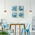 thumbnail image 2 of Teal Blue Beach Starfish Seashell Wall Decor Bathroom Pictures Rustic Coastal Wall Art for Living Room Ocean Decor Bedroom Vintage Nautical Painting Canvas Artwork Kitchen Home Decoration 16x16" 4 Pcs, 2 of 6