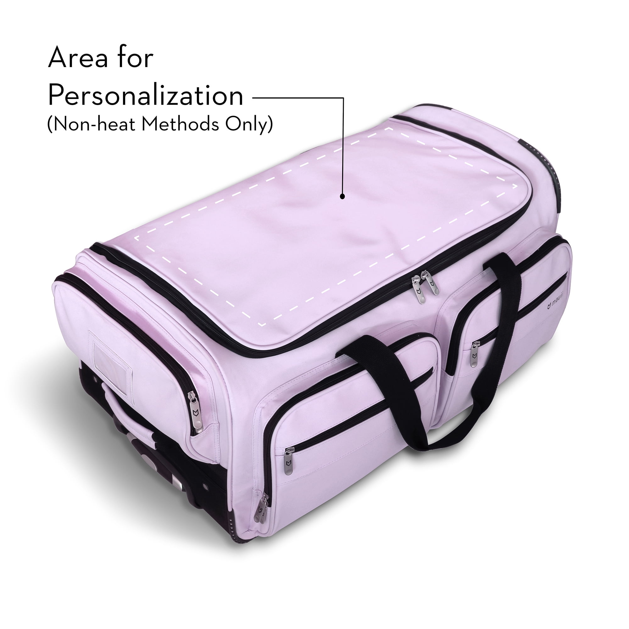 Mavii Dance Bag with Garment Rack, 28 Inch Rolling Duffel, Ideal for Competitions & Travel, Water-resistant/Wipe-clean Fabric, Lightweight Aluminum Rack, Wheeled Upright Luggage, Lavender