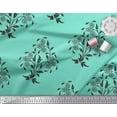 thumbnail image 2 of Soimoi Modal Satin Fabric Leaves & Floral Block Print Sewing Fabric Yard 42 Inch Wide, 2 of 3