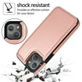 thumbnail image 3 of SaniMore for iPhone 15 6.1" 2023 Case with Flip Wallet Credit Card Holder, Premium PU Leather Magnetic Clasp Kickstand Heavy Duty Shockproof Anti-drop Cover For iPhone 15, Rosegold, 3 of 9