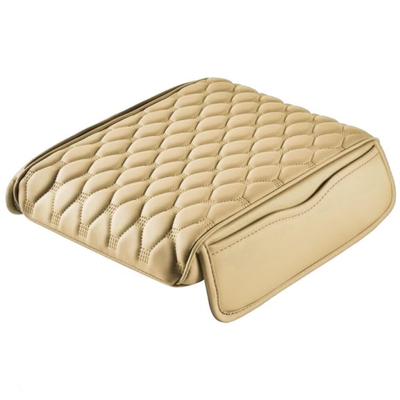 Car Center Console Armrest Protector, 2025 Upgrade Leather Armrest Cover Cushion with 2 Storage Bags, Universal Seat Box Pad Interior Accessories Protector for Most Vehicle (Black)