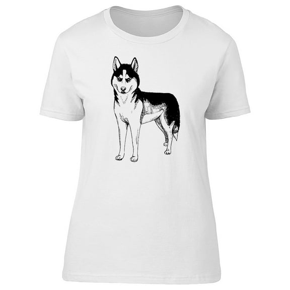 B&w Sketch Of Husky T-Shirt Men -Image by Shutterstock, Male Medium