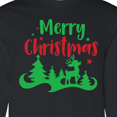 thumbnail image 4 of Inktastic Merry Christmas, Reindeer, Christmas Tree, Stars Long Sleeve T-Shirt, 4 of 5