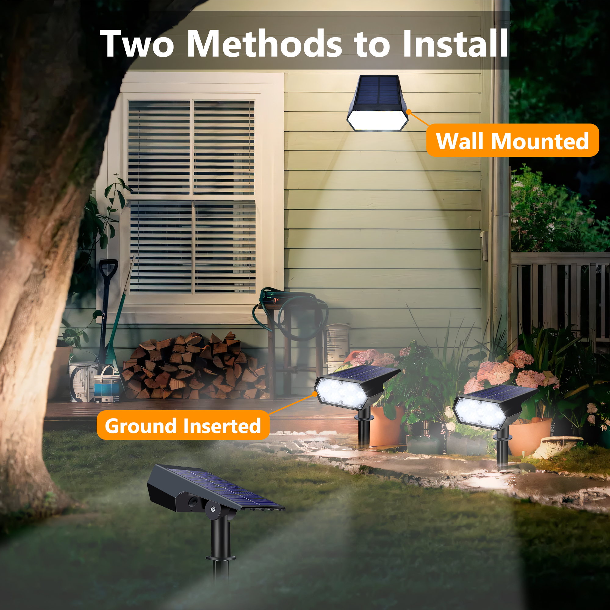 Toodour Solar Spot Lights, 4-Pack, 49 LED, Cool White photo 6