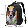 thumbnail image 5 of Honeii Colorful Flower Dog for Travel Laptop Backpack, Business Laptops Backpack with USB Charging Port, College High School Computer Bag for Men Women, 5 of 7