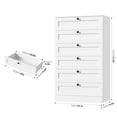 thumbnail image 2 of Homfa White Dresser for Bedroom with 6 Drawers, Modern Wood Dresser Chest of Drawers for Living Room, Entryway, Hallway, 2 of 10