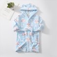 thumbnail image 2 of NOLDARES Girl's Robe Baby Boys Hoodie Robes Toddler Bathrobes for Kids Pajamas Sleepwear,Blue,3-4 Y, 2 of 4