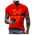 thumbnail image 1 of Summer Creative Pentagram Pattern 3D Printing Men's T-shirt Personality Short-sleeved Street Trend Quick-drying O-neck Loose Top, 1 of 5