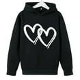 thumbnail image 3 of Hienoo Toddler Girls Valentine's Day Outfits Heart Print Hoodie & Sweatpants Sweatsuits, 3 of 3