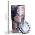thumbnail image 2 of 20 Oz Pioneer Flower Coffee Tumbler Double Wall Insulated Stainless Steel Water Bottle | Metal Reusable Thermoses Flask with Cup Cap | Leak & Sweat Proof with Anti-Dust Lid, 2 of 7