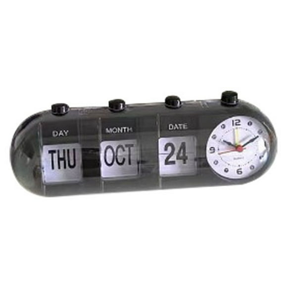 ZOUSSIQI Calendar Alarm Clock Innovative Shape Decorative Jump Desktop Clock for Home Living Room Bedroom Office Black JU316-98567