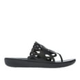 thumbnail image 1 of Women's Fit Flop Elodie Entwined Loops Toe-Thong Sandals in Black, 1 of 5