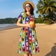 thumbnail image 4 of Disketp Colorful Bulldog para Vestido de Manga Corta para Mujeres, Vestidos de Verano para Mujeres, Casual y Holgado para la Playa, 4 of 6