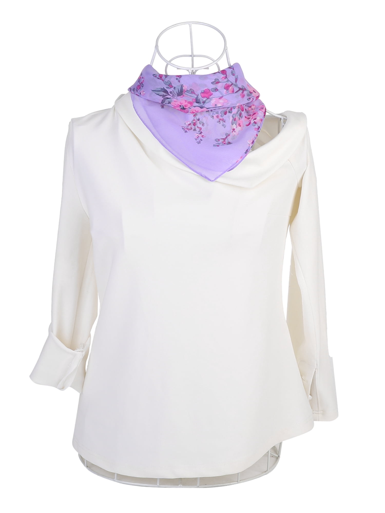 Unique Bargains Long Chiffon Shawls Beach Scarf Silk Scarf Floral Print Scarves for Women