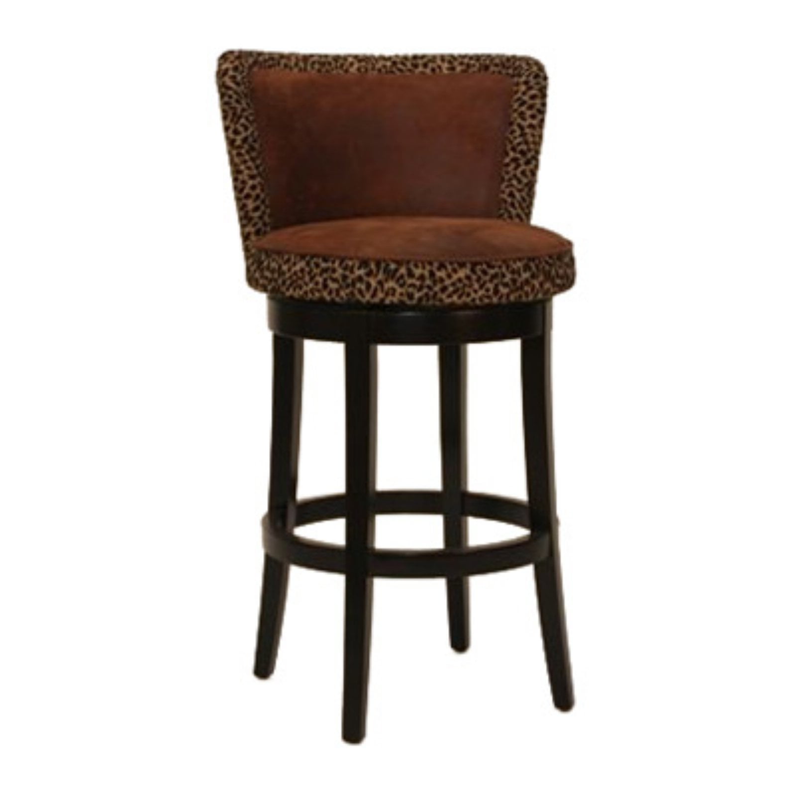 Lisbon 30" Swivel Barstool, Leopard Print Fabric Cover