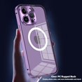 thumbnail image 5 of Case for iPhone 12 Pro Case Compatible with MagSafe Ultra Slim Clear PC Back Metal Frame Bumper Scratch Resistant Safety Lock Shockproof Magnet Case, Gold, 5 of 7