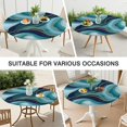 thumbnail image 7 of Blue Marble Gold Wave Pattern Round Fitted Tablecloth with Elastic Edge,Dining Table Cover Waterproof,Outdoor Round Tablecloth for Camping,Dining,Indoor and Outdoor, 7 of 7