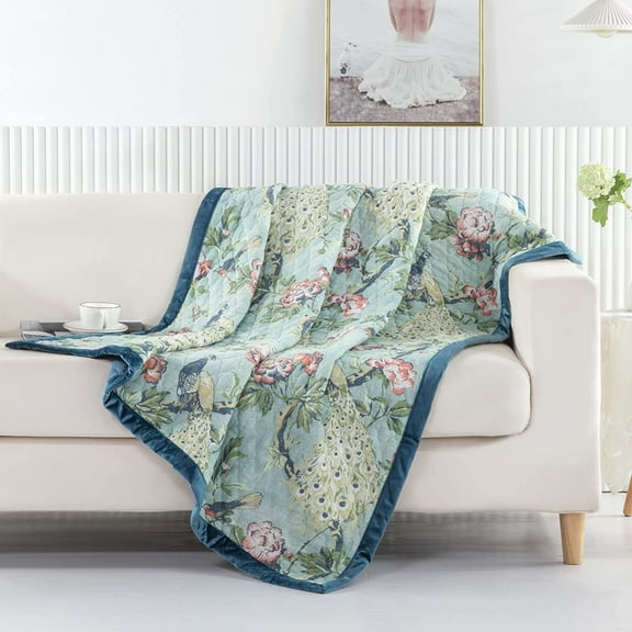 Greenland Home Fashions Pavona Velvet Garden Throw Blanket